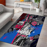 4th of July Graffiti Area Rug with Statue of Liberty and American Independence Street Art Design - Wonder Print Shop