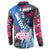 4th of July Graffiti Button Sweatshirt with Statue of Liberty and American Independence Street Art Design - Wonder Print Shop