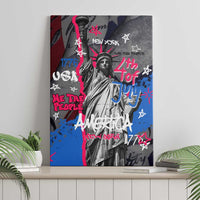 4th of July Graffiti Canvas Wall Art with Statue of Liberty and American Independence Street Art Design - Wonder Print Shop