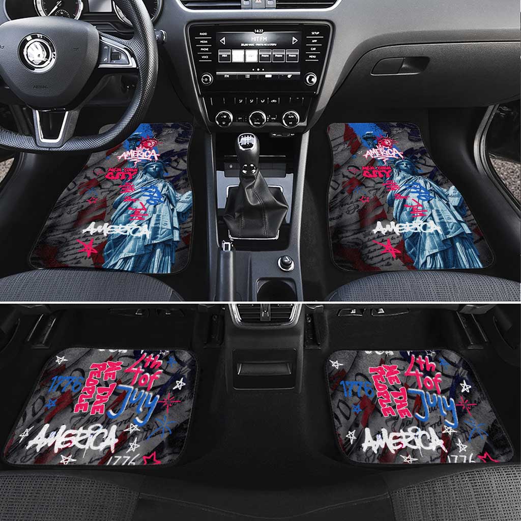 4th of July Graffiti Car Mats with Statue of Liberty and American Independence Street Art Design - Wonder Print Shop