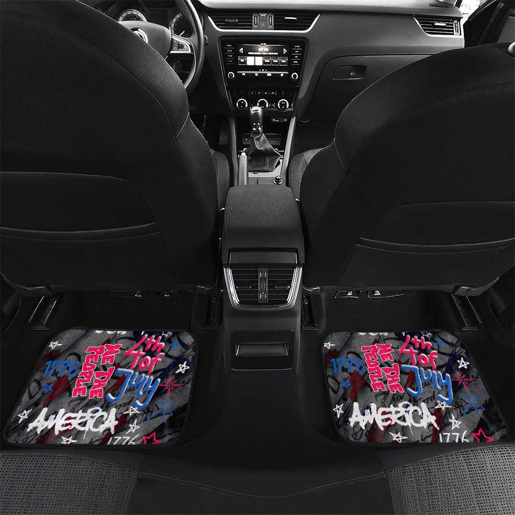4th of July Graffiti Car Mats with Statue of Liberty and American Independence Street Art Design - Wonder Print Shop