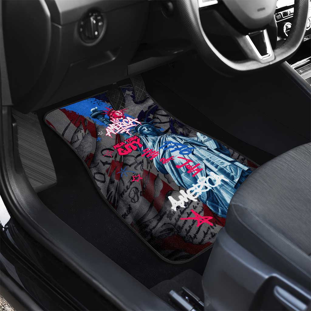 4th of July Graffiti Car Mats with Statue of Liberty and American Independence Street Art Design - Wonder Print Shop