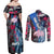 4th of July Graffiti Couples Matching Off Shoulder Maxi Dress and Long Sleeve Button Shirt with Statue of Liberty and American Independence Street Art Design - Wonder Print Shop