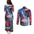 4th of July Graffiti Couples Matching Puletasi and Long Sleeve Button Shirt with Statue of Liberty and American Independence Street Art Design - Wonder Print Shop