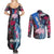 4th of July Graffiti Couples Matching Summer Maxi Dress and Long Sleeve Button Shirt with Statue of Liberty and American Independence Street Art Design - Wonder Print Shop