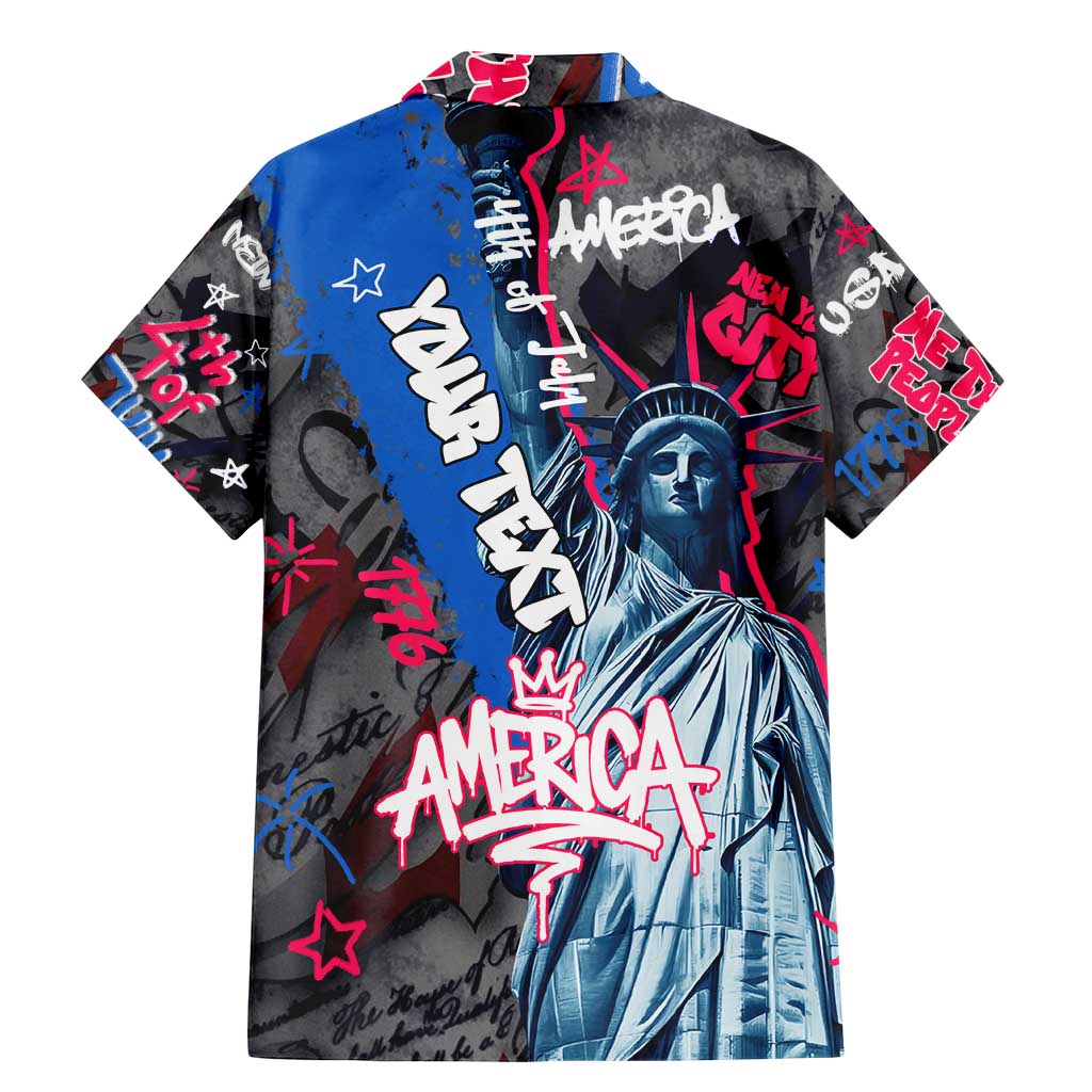 4th of July Graffiti Family Matching Mermaid Dress and Hawaiian Shirt with Statue of Liberty and American Independence Street Art Design - Wonder Print Shop