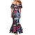 4th of July Graffiti Family Matching Mermaid Dress and Hawaiian Shirt with Statue of Liberty and American Independence Street Art Design - Wonder Print Shop
