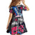 4th of July Graffiti Family Matching Off The Shoulder Long Sleeve Dress and Hawaiian Shirt with Statue of Liberty and American Independence Street Art Design - Wonder Print Shop