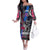 4th of July Graffiti Family Matching Off The Shoulder Long Sleeve Dress and Hawaiian Shirt with Statue of Liberty and American Independence Street Art Design - Wonder Print Shop