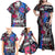 4th of July Graffiti Family Matching Off Shoulder Maxi Dress and Hawaiian Shirt with Statue of Liberty and American Independence Street Art Design - Wonder Print Shop