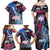4th of July Graffiti Family Matching Off Shoulder Maxi Dress and Hawaiian Shirt with Statue of Liberty and American Independence Street Art Design - Wonder Print Shop