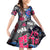 4th of July Graffiti Family Matching Off Shoulder Short Dress and Hawaiian Shirt with Statue of Liberty and American Independence Street Art Design - Wonder Print Shop
