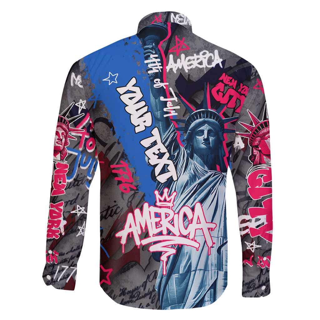 4th of July Graffiti Family Matching Puletasi and Hawaiian Shirt with Statue of Liberty and American Independence Street Art Design - Wonder Print Shop