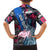 4th of July Graffiti Family Matching Summer Maxi Dress and Hawaiian Shirt with Statue of Liberty and American Independence Street Art Design - Wonder Print Shop