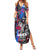 4th of July Graffiti Family Matching Summer Maxi Dress and Hawaiian Shirt with Statue of Liberty and American Independence Street Art Design - Wonder Print Shop