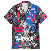 4th of July Graffiti Family Matching Tank Maxi Dress and Hawaiian Shirt with Statue of Liberty and American Independence Street Art Design - Wonder Print Shop
