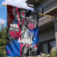 4th of July Graffiti Garden Flag with Statue of Liberty and American Independence Street Art Design - Wonder Print Shop