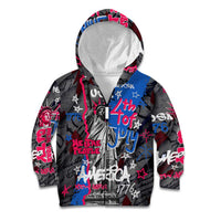 4th of July Graffiti Kid Hoodie with Statue of Liberty and American Independence Street Art Design - Wonder Print Shop