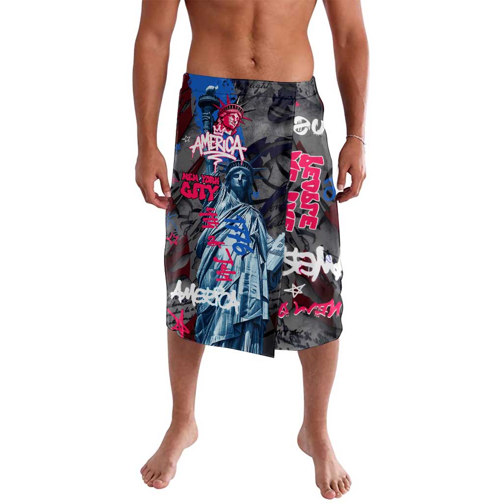 4th of July Graffiti Lavalava with Statue of Liberty and American Independence Street Art Design - Wonder Print Shop