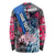 4th of July Graffiti Long Sleeve Shirt with Statue of Liberty and American Independence Street Art Design - Wonder Print Shop