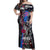 4th of July Graffiti Off Shoulder Maxi Dress with Statue of Liberty and American Independence Street Art Design - Wonder Print Shop
