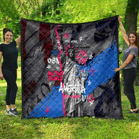 4th of July Graffiti Quilt with Statue of Liberty and American Independence Street Art Design - Wonder Print Shop