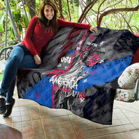 4th of July Graffiti Quilt with Statue of Liberty and American Independence Street Art Design - Wonder Print Shop