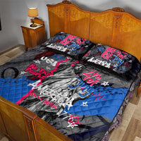 4th of July Graffiti Quilt Bed Set with Statue of Liberty and American Independence Street Art Design - Wonder Print Shop