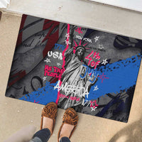 4th of July Graffiti Rubber Doormat with Statue of Liberty and American Independence Street Art Design - Wonder Print Shop
