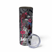 4th of July Graffiti Skinny Tumbler with Statue of Liberty and American Independence Street Art Design - Wonder Print Shop
