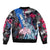 4th of July Graffiti Sleeve Zip Bomber Jacket with Statue of Liberty and American Independence Street Art Design - Wonder Print Shop