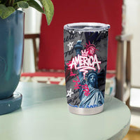 4th of July Graffiti Tumbler Cup with Statue of Liberty and American Independence Street Art Design - Wonder Print Shop