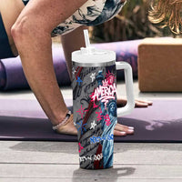 4th of July Graffiti Tumbler With Handle with Statue of Liberty and American Independence Street Art Design - Wonder Print Shop