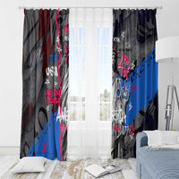 4th of July Graffiti Window Curtain with Statue of Liberty and American Independence Street Art Design - Wonder Print Shop