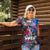 4th of July Graffiti Women Polo Shirt with Statue of Liberty and American Independence Street Art Design - Wonder Print Shop