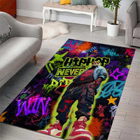 Graffiti Hip Hop Area Rug with Neon Bear and Street Artist Panda Design - Wonder Print Shop
