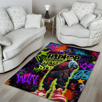 Graffiti Hip Hop Area Rug with Neon Bear and Street Artist Panda Design - Wonder Print Shop