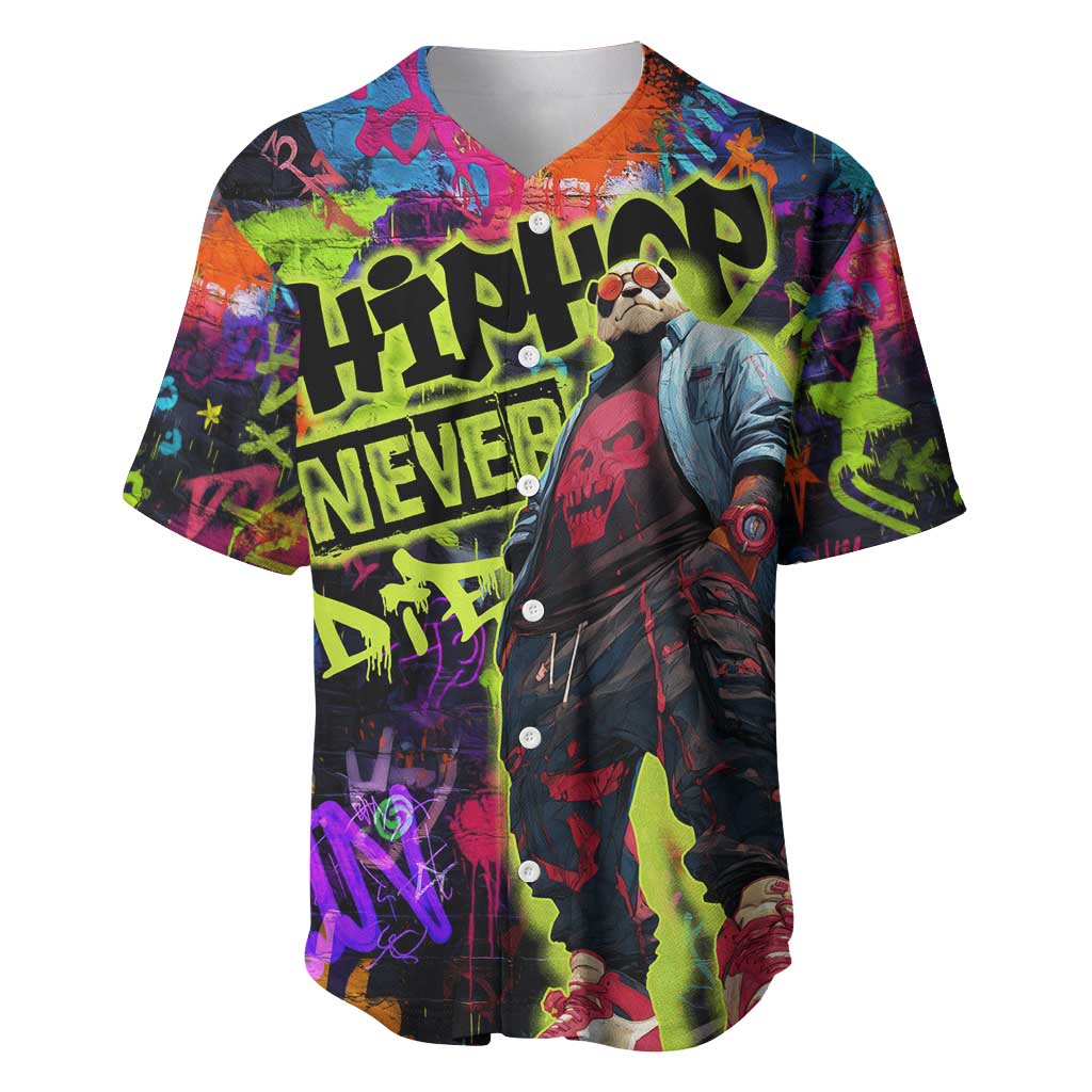 Graffiti Hip Hop Baseball Jersey with Neon Bear and Street Artist Panda Design - Wonder Print Shop