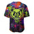 Graffiti Hip Hop Baseball Jersey with Neon Bear and Street Artist Panda Design - Wonder Print Shop