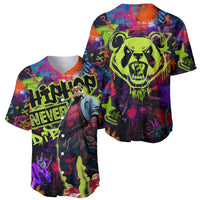 Graffiti Hip Hop Baseball Jersey with Neon Bear and Street Artist Panda Design - Wonder Print Shop