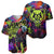 Graffiti Hip Hop Baseball Jersey with Neon Bear and Street Artist Panda Design - Wonder Print Shop