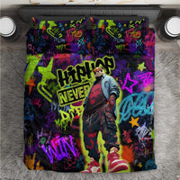 Graffiti Hip Hop Bedding Set with Neon Bear and Street Artist Panda Design - Wonder Print Shop