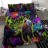 Graffiti Hip Hop Bedding Set with Neon Bear and Street Artist Panda Design - Wonder Print Shop
