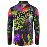 Graffiti Hip Hop Button Sweatshirt with Neon Bear and Street Artist Panda Design - Wonder Print Shop