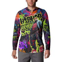 Graffiti Hip Hop Button Sweatshirt with Neon Bear and Street Artist Panda Design - Wonder Print Shop