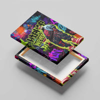 Graffiti Hip Hop Canvas Wall Art with Neon Bear and Street Artist Panda Design - Wonder Print Shop