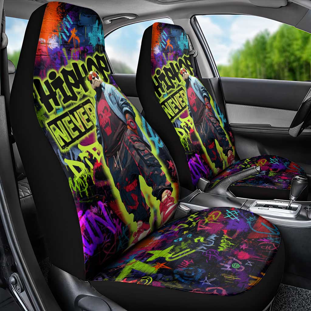 Graffiti Hip Hop Car Seat Cover with Neon Bear and Street Artist Panda Design - Wonder Print Shop