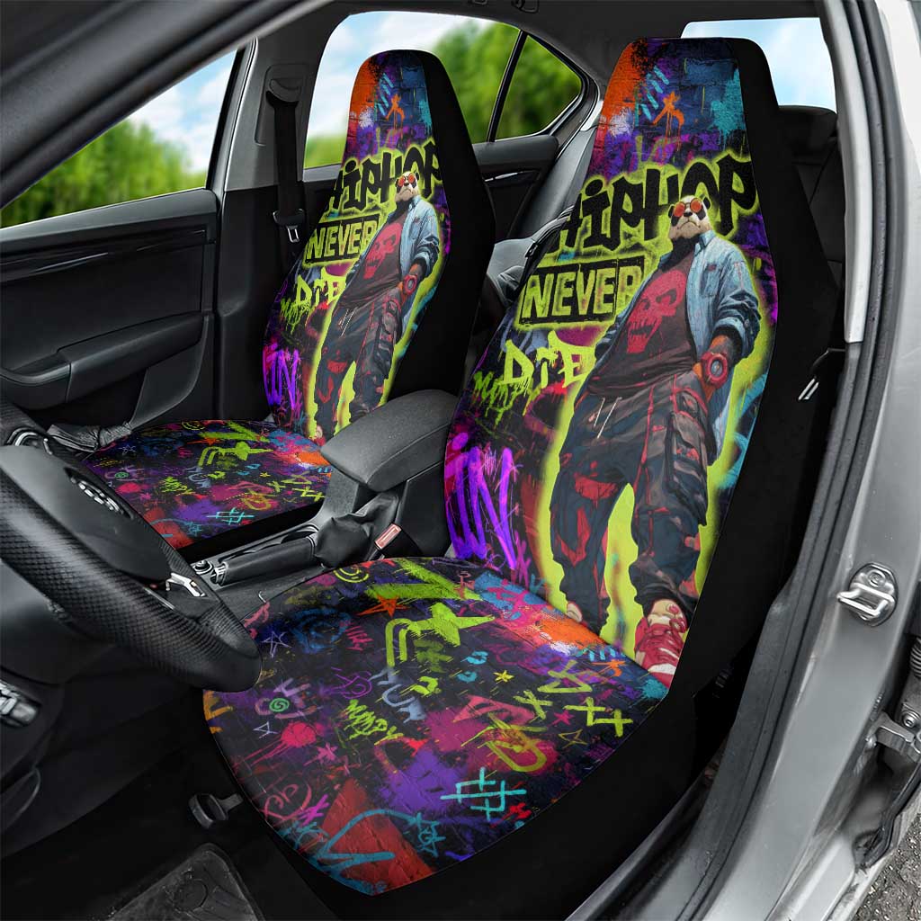 Graffiti Hip Hop Car Seat Cover with Neon Bear and Street Artist Panda Design - Wonder Print Shop
