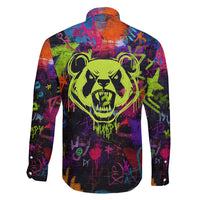 Graffiti Hip Hop Family Matching Tank Maxi Dress and Hawaiian Shirt with Neon Bear and Street Artist Panda Design - Wonder Print Shop