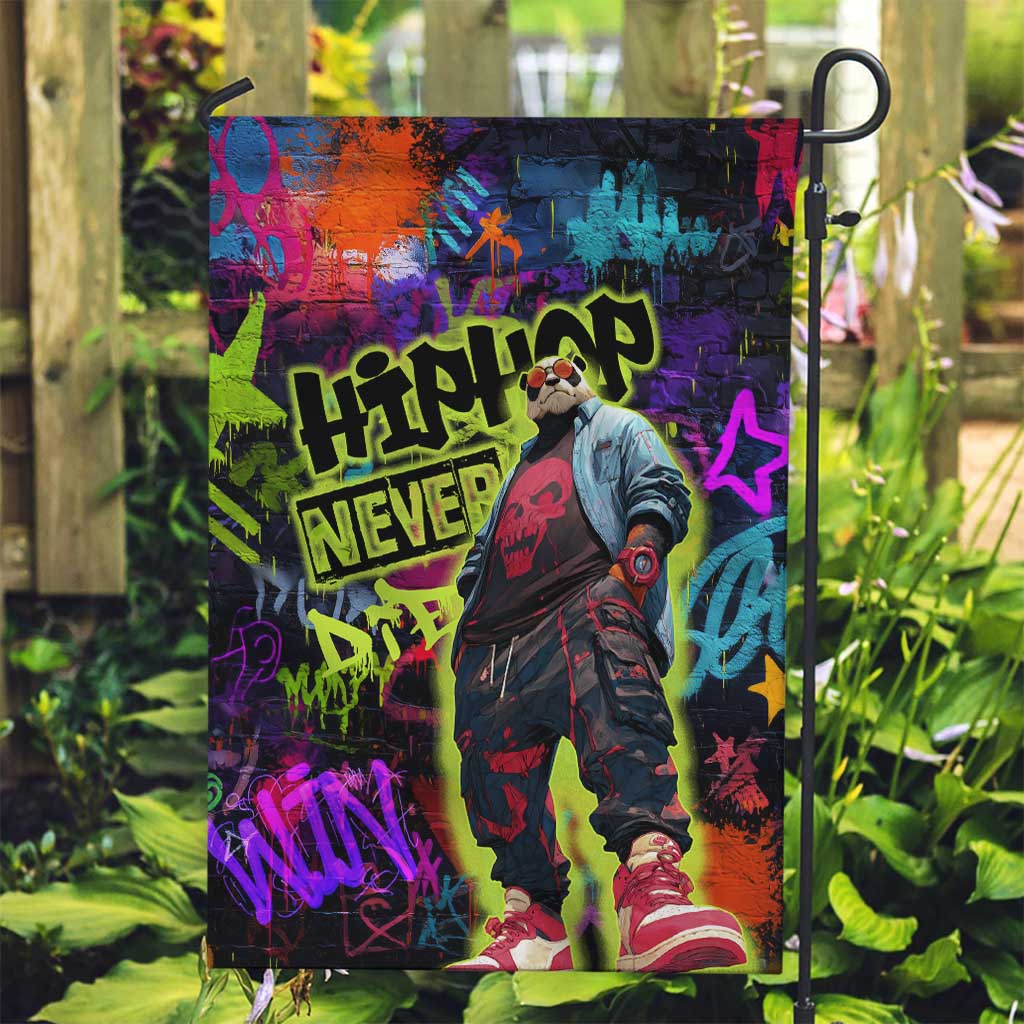 Graffiti Hip Hop Garden Flag with Neon Bear and Street Artist Panda Design - Wonder Print Shop